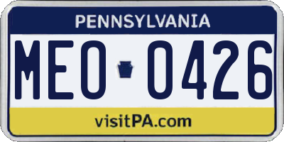 PA license plate MEO0426