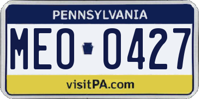 PA license plate MEO0427