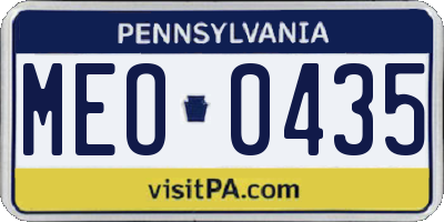 PA license plate MEO0435