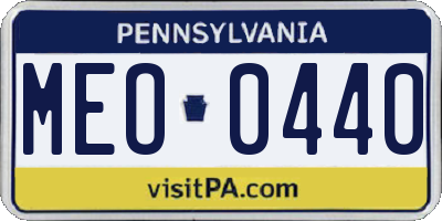PA license plate MEO0440