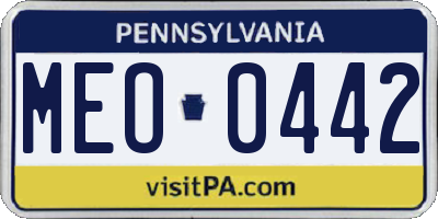 PA license plate MEO0442
