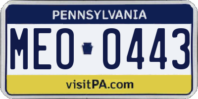 PA license plate MEO0443