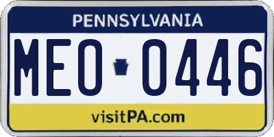 PA license plate MEO0446