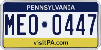 PA license plate MEO0447