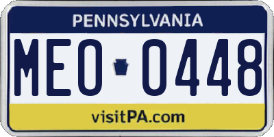 PA license plate MEO0448
