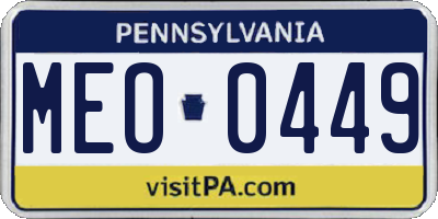 PA license plate MEO0449
