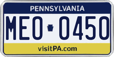 PA license plate MEO0450