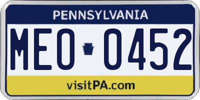 PA license plate MEO0452