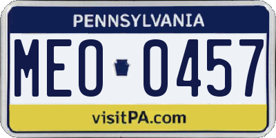 PA license plate MEO0457