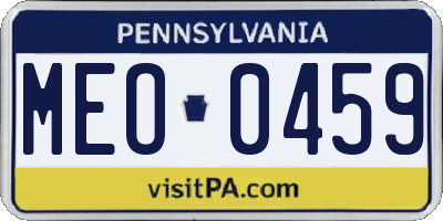 PA license plate MEO0459