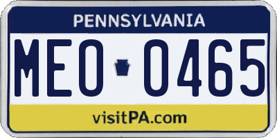 PA license plate MEO0465