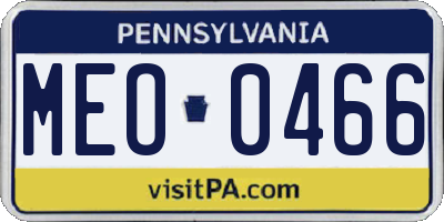 PA license plate MEO0466