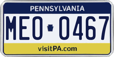 PA license plate MEO0467