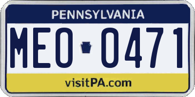 PA license plate MEO0471