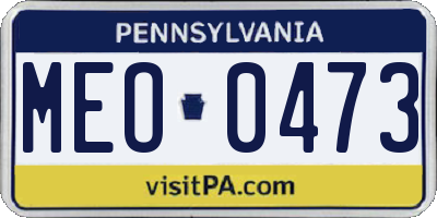 PA license plate MEO0473