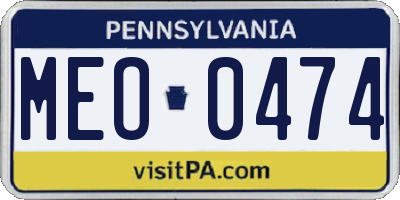 PA license plate MEO0474