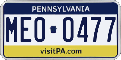 PA license plate MEO0477