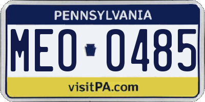 PA license plate MEO0485