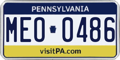 PA license plate MEO0486