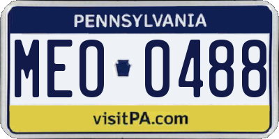 PA license plate MEO0488