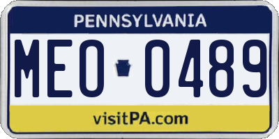 PA license plate MEO0489