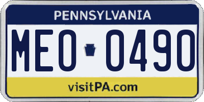 PA license plate MEO0490