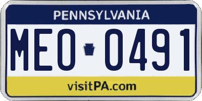 PA license plate MEO0491