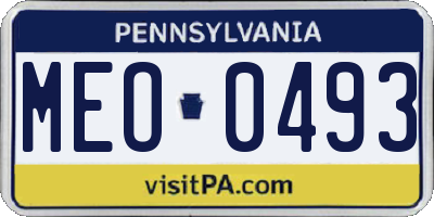 PA license plate MEO0493