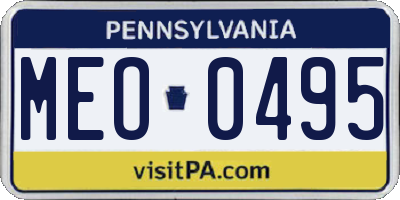 PA license plate MEO0495