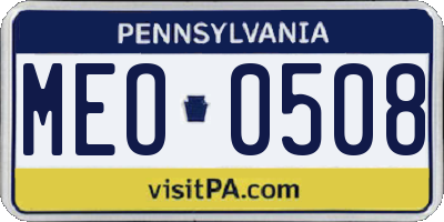 PA license plate MEO0508