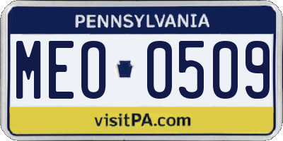 PA license plate MEO0509