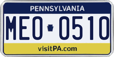 PA license plate MEO0510