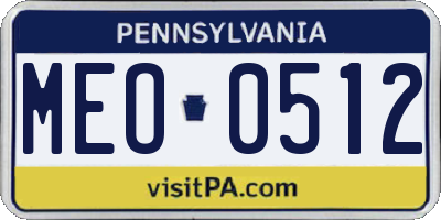 PA license plate MEO0512