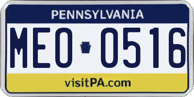 PA license plate MEO0516