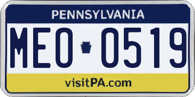 PA license plate MEO0519