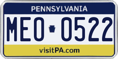 PA license plate MEO0522