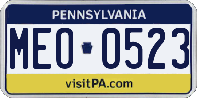 PA license plate MEO0523