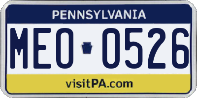 PA license plate MEO0526