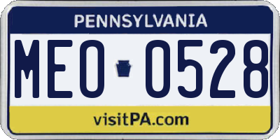 PA license plate MEO0528
