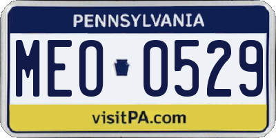 PA license plate MEO0529