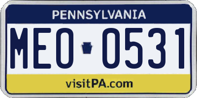 PA license plate MEO0531