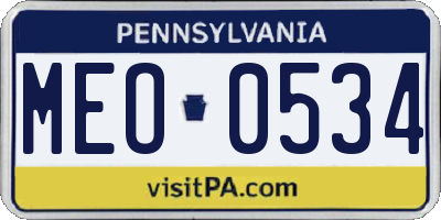 PA license plate MEO0534