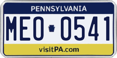 PA license plate MEO0541