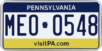 PA license plate MEO0548