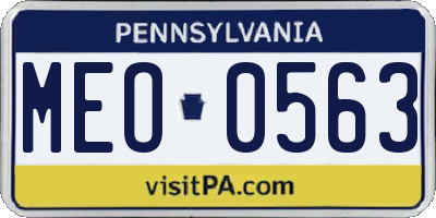 PA license plate MEO0563