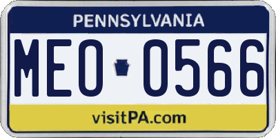 PA license plate MEO0566