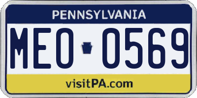 PA license plate MEO0569