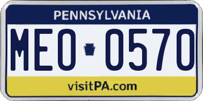 PA license plate MEO0570