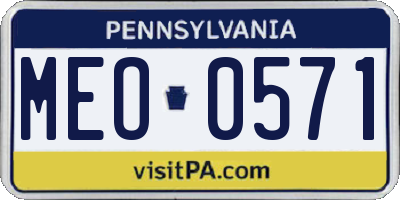 PA license plate MEO0571