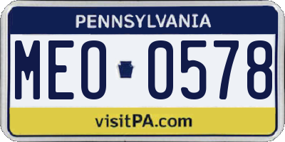 PA license plate MEO0578